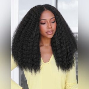 V Part Kinky Straight Wig